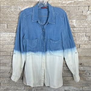 💙BKE Red brand Ombré Denim Shirt w/ ZIP inserts